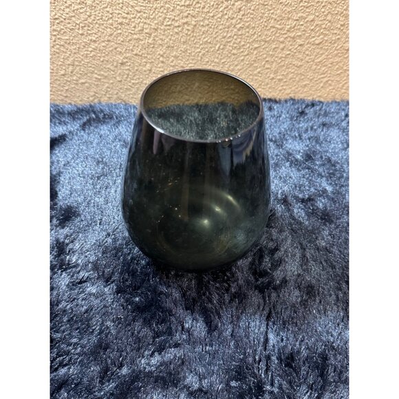 Vintage Smoky Grey Glass Vase With Rounded Design  Footed Base MCM - Picture 3 of 6